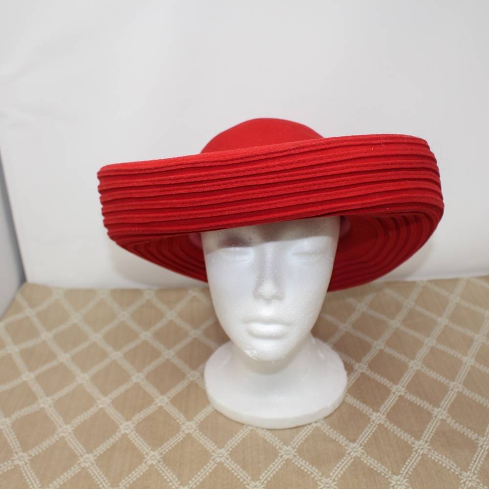 VTG Frank Olive by Neiman Marcus Red Hat - Picture 3 of 8